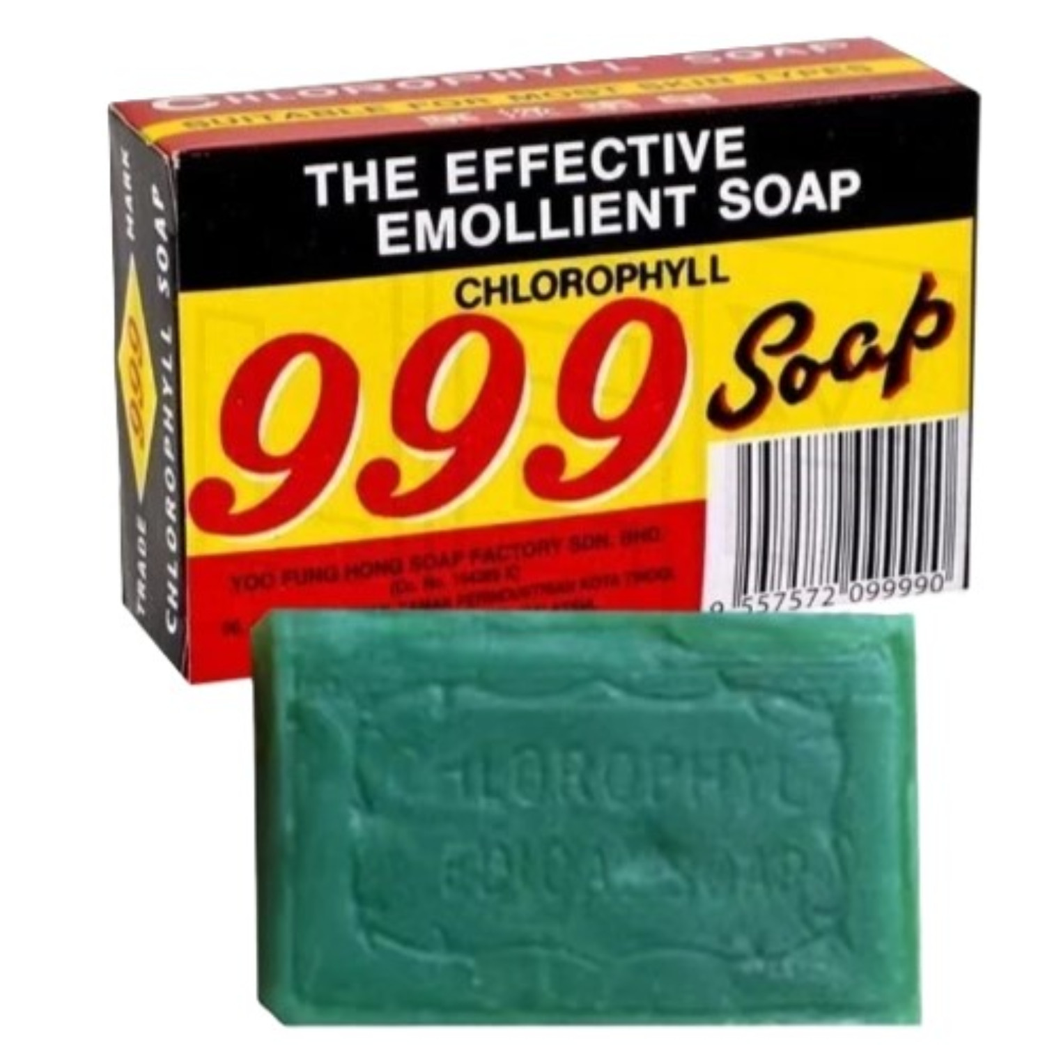 2pcs 999 Emollient Chlorophyll Soap 90g Herbal Cleansing Bar