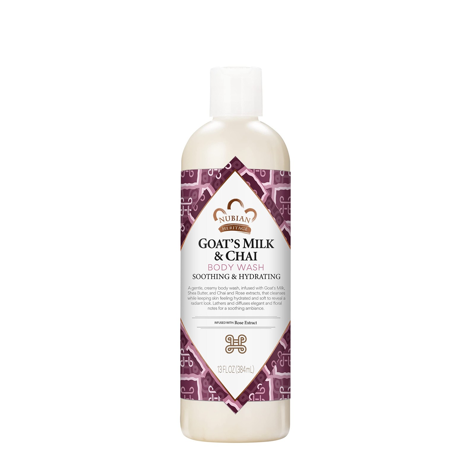 Nubian Heritage Body Wash Goats Milk and Chai 13 fluid ounces, Light Green