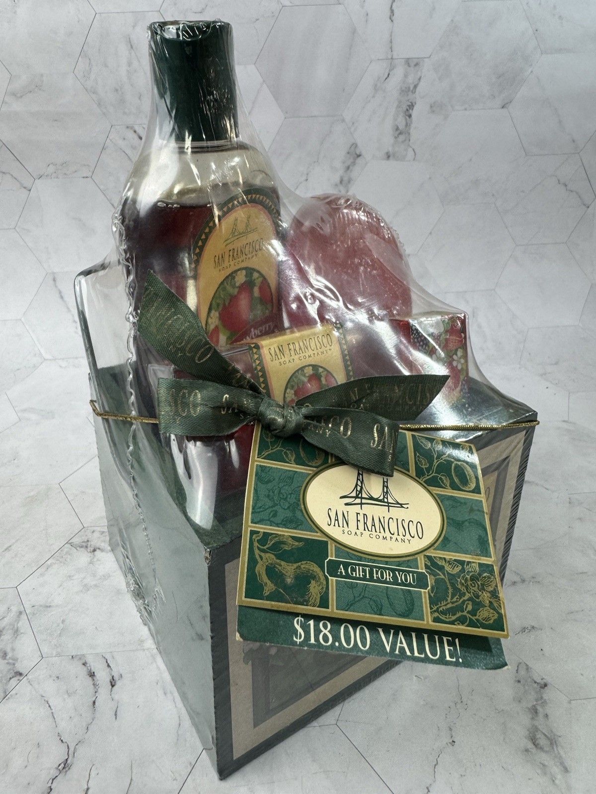 San Francisco Soap Company Gift Basket WILD STRAWBERRY Bath Shower Oil Pearls