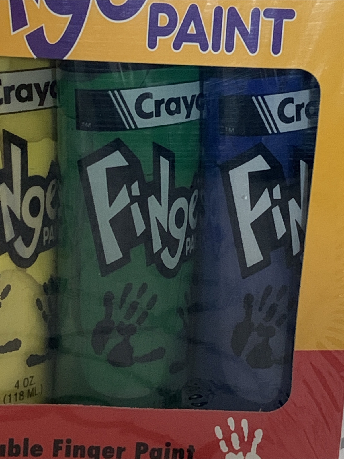 Vtg Crayola Washable Finger Paint (6) 4oz Tubes 1994