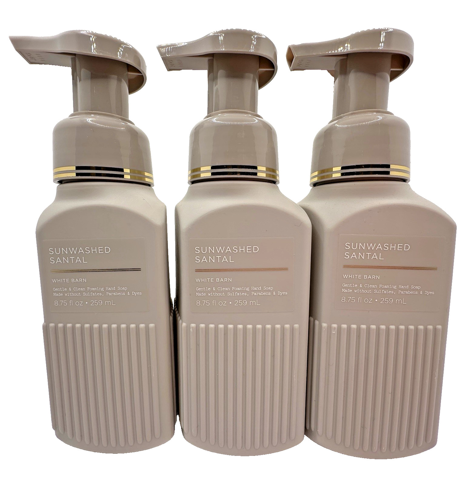 Bath & Body Works Sunwashed Santal Foaming Hand Soap 8.75 Oz x3