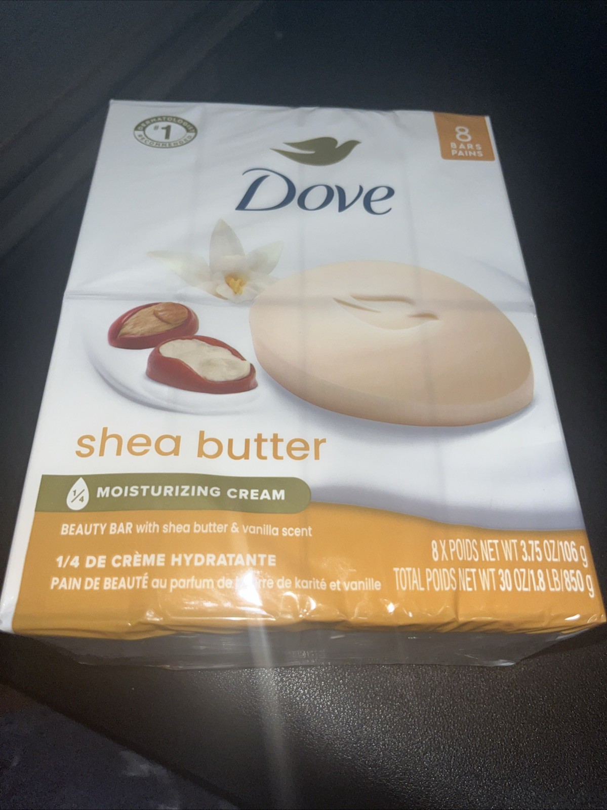Dove Beauty Bar Soap: Purely Pampering with Shea Butter & Warm Vanilla – 8pk