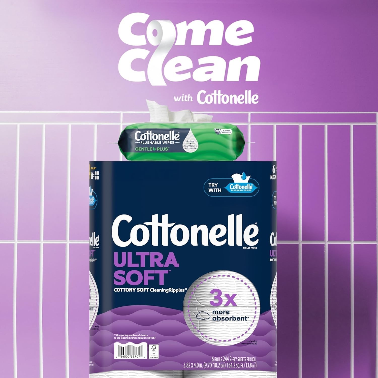 Cottonelle GentlePlus Flushable Wet Wipes with Aloe & Vitamin E 4 Flip-Top Pack.