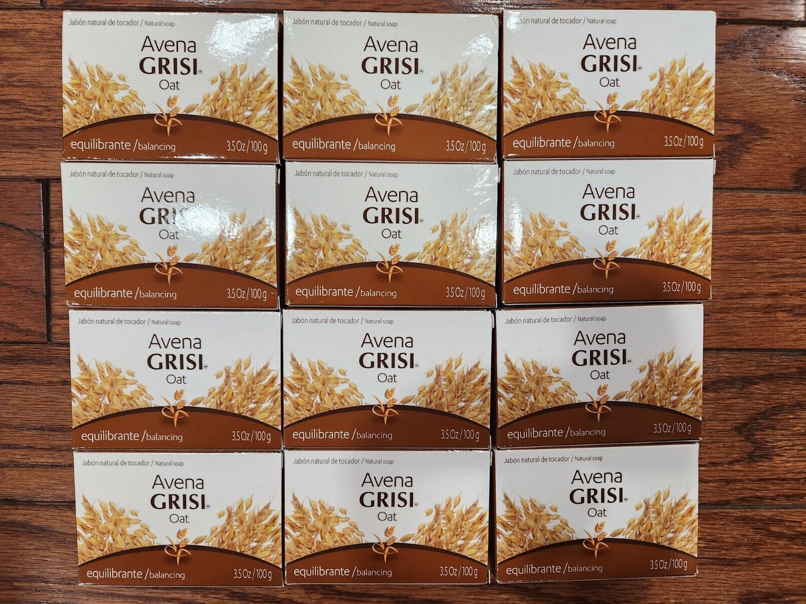 12 BARS AVENA GRISI OAT NATURAL SOAP BALANCING 3.5 OZ EACH MADE MEXICO 100 GR EA