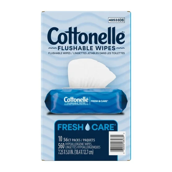 Cottonelle Flushable Wipes 560 Ct – Fresh Care Septic Safe Alcohol-Free Wipe Lot