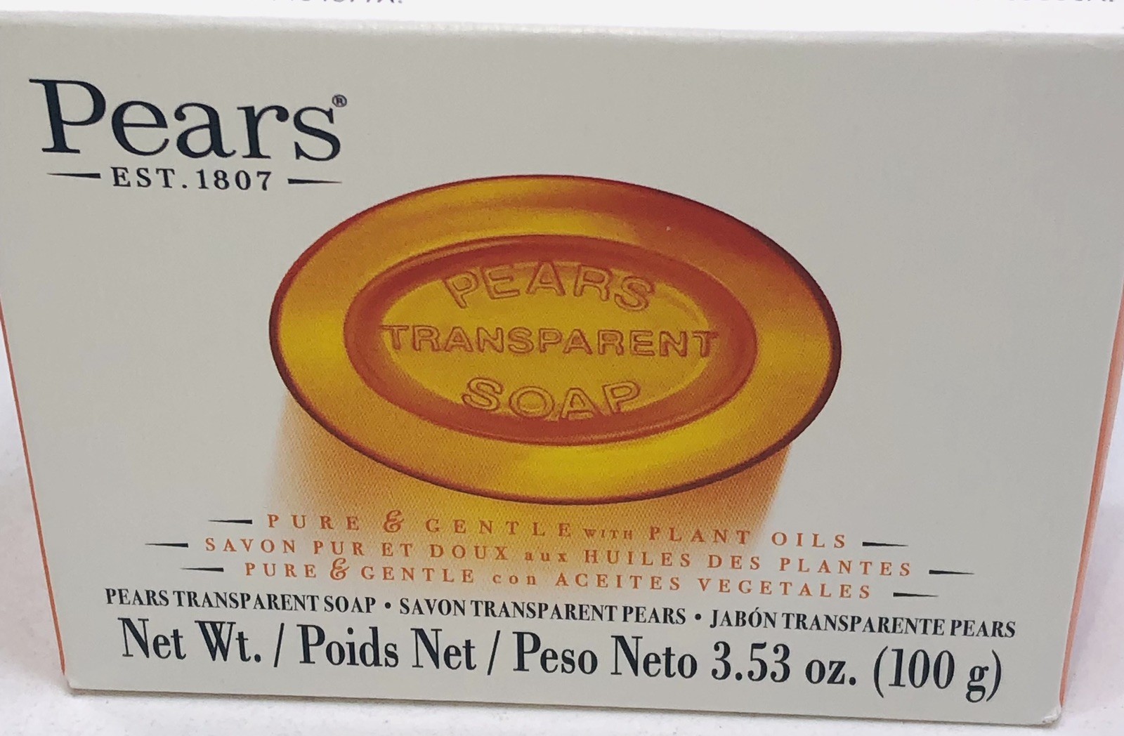 Pears Pure & Gentle Plant Oils Extracts Soap Bar 3.53 oz.