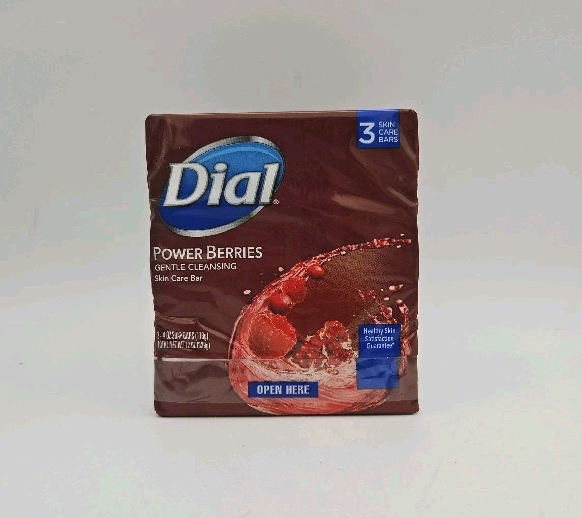 Dial Glycerin Soap Bars with Power Berries Raspberry Pomegranate 12 Oz 3 Pack