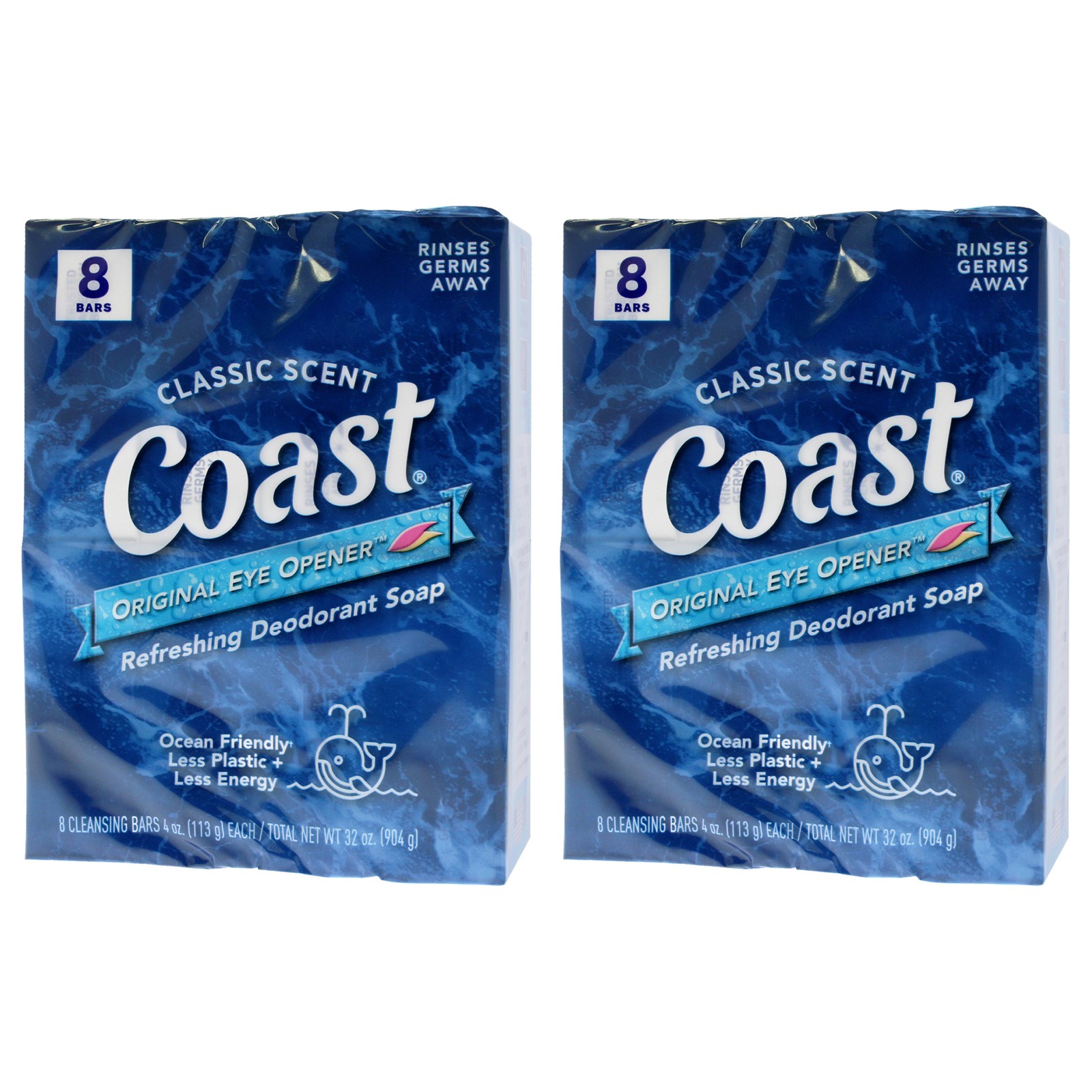 “Coast Refreshing Deodorant Soap – Classic Scent – Pack of 2 , 8 x 4 oz Soap”