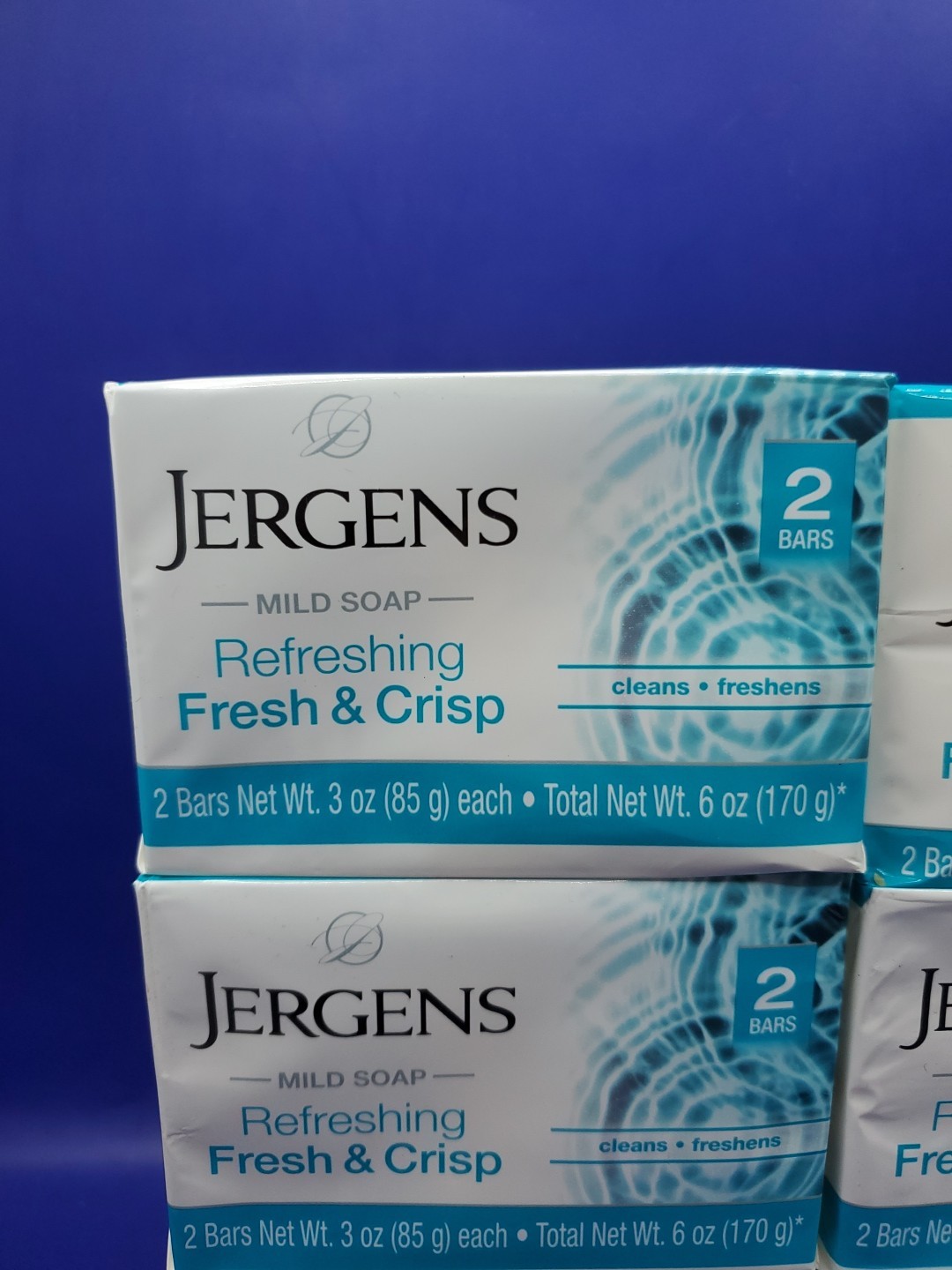 6 Packs of 2 Jergens Mild Soap Bar Refreshing FRESH & CRISP (12 Bars) New