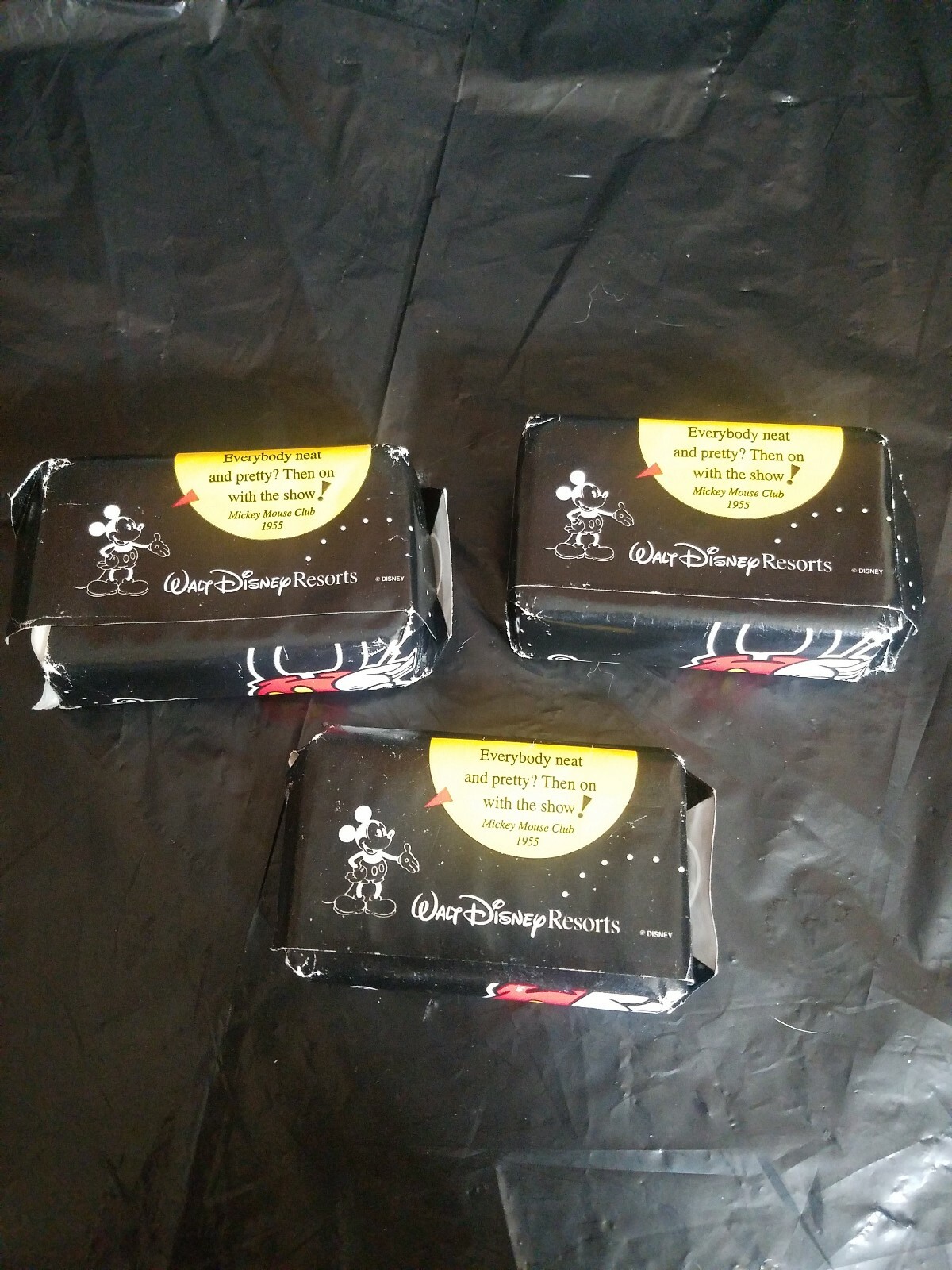 Vintage 1955 Mickey Mouse 2 Bath Soap & 1 Facial Soap 3 Total