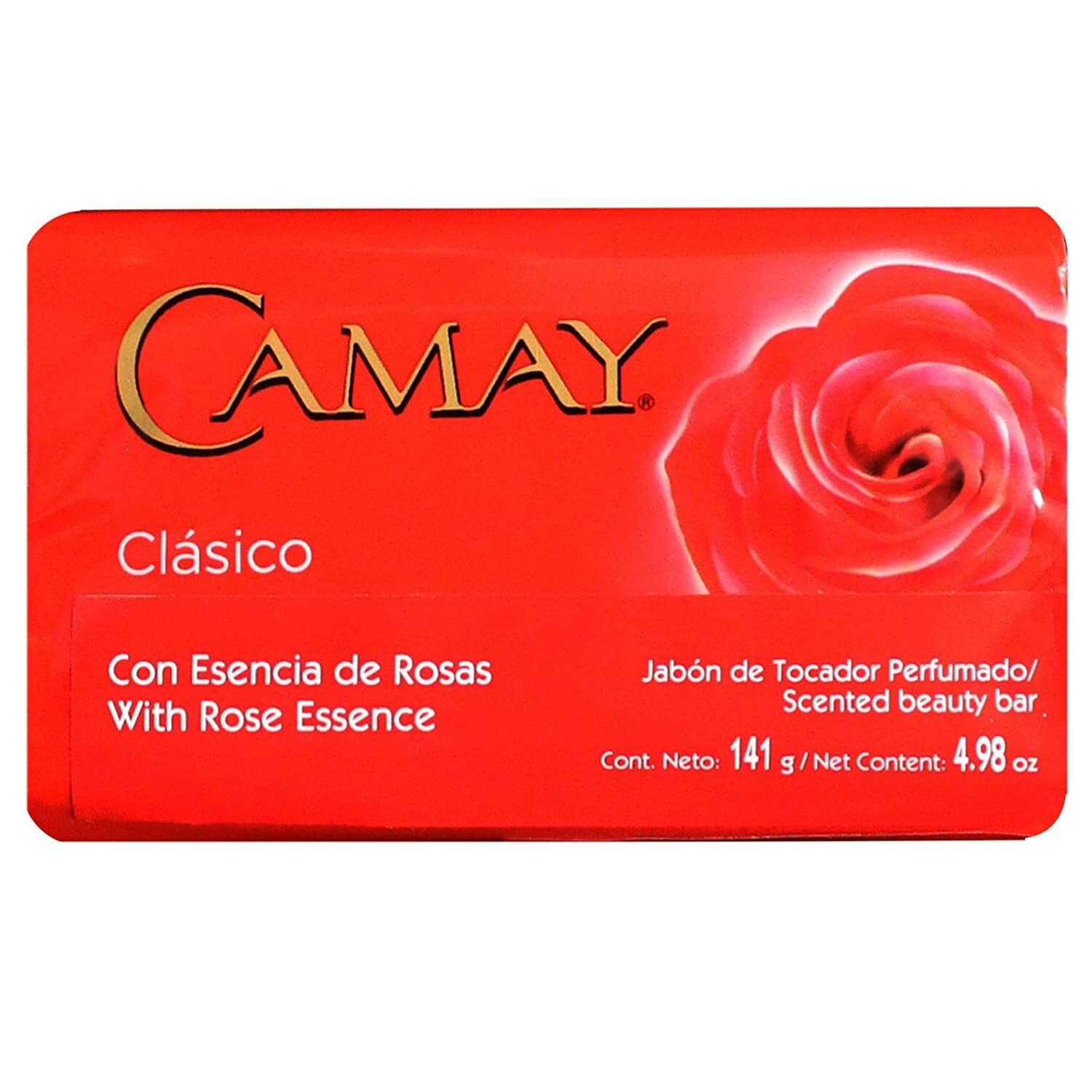 Camay Classic Bar Soap, with Rose Essence, 4.98 Ounce (Pack of 6)