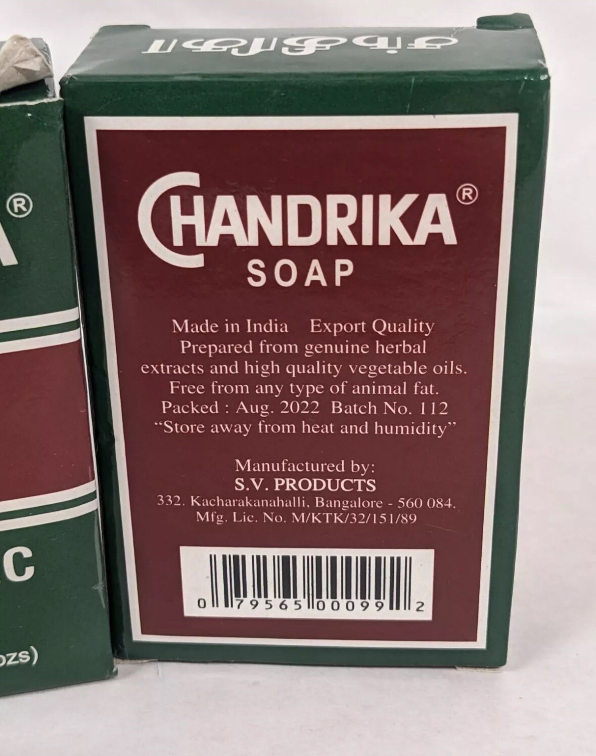 2x Chandrika Ayurvedic Bar Soap, 2.64 oz w/ Vegetable Oil/Herbal Extract