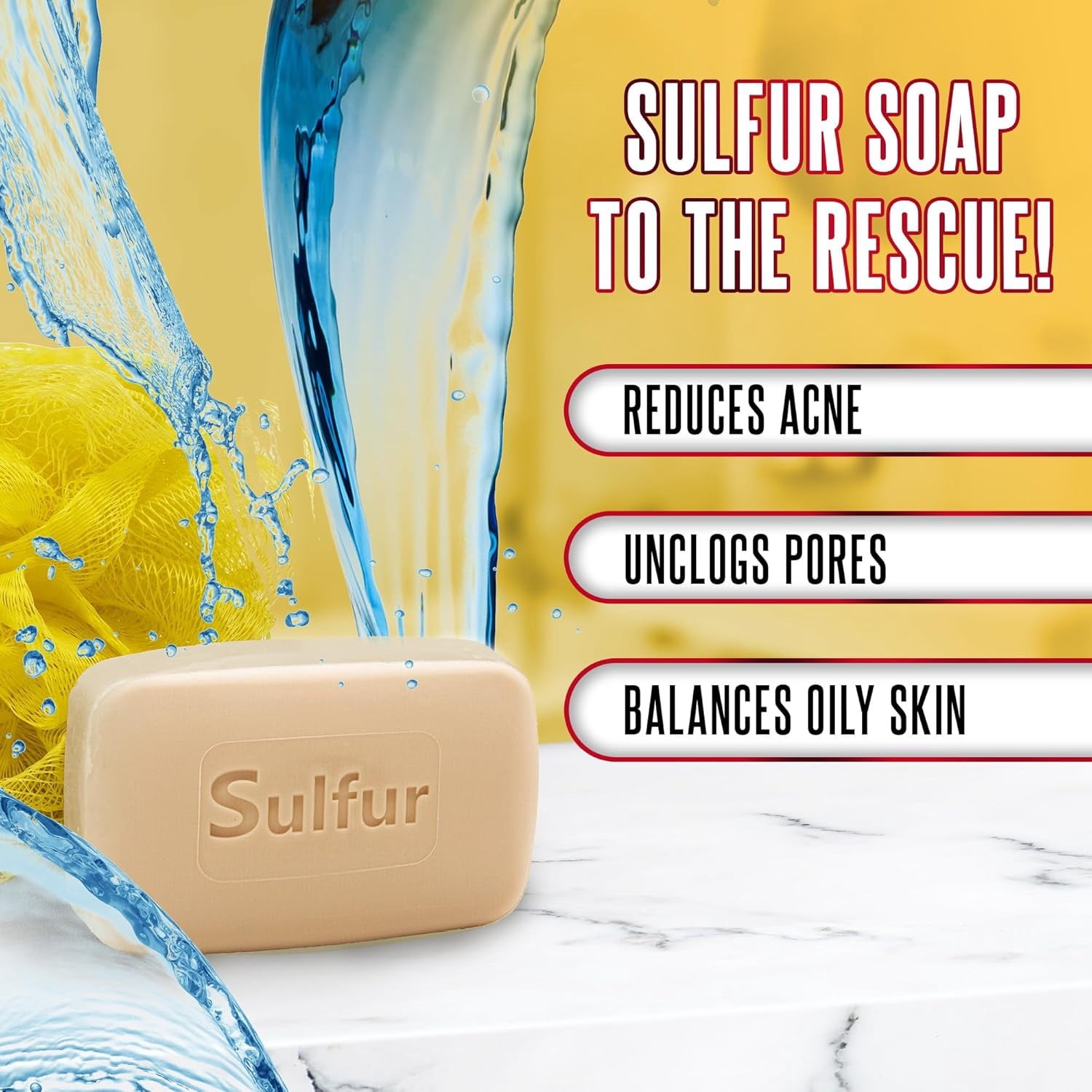 Grisi Sulfur Facial Soap Acne Treatment with Lanolin. 4.4 oz 2-Pack