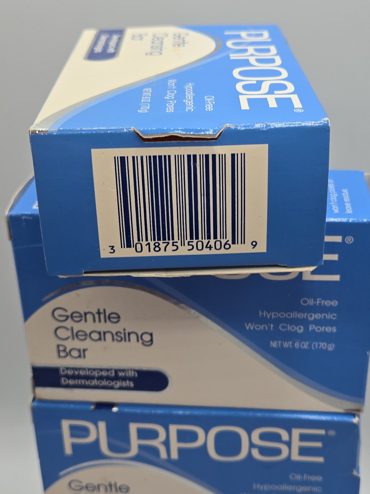 Lot Of 3 Purpose Gentle Cleansing Face Bar Soap Hypoallergenic 6oz New Open Box