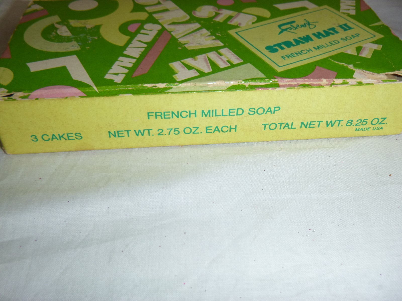 Vtg Faberge Straw Hat French Milled Soap Orig Pkg 3 Bars 2.75 oz Each
