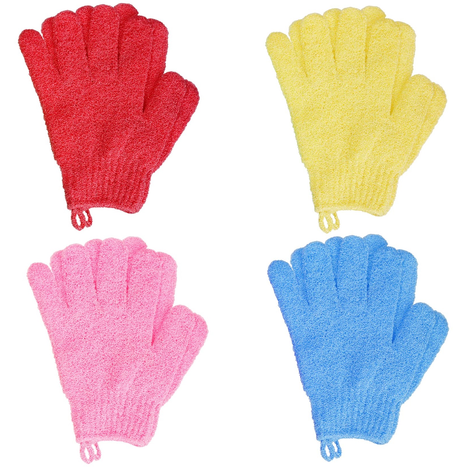 4 Pairs Bath Exfoliating Gloves Scrub, 1 Count (Pack of 8), Multicolor a