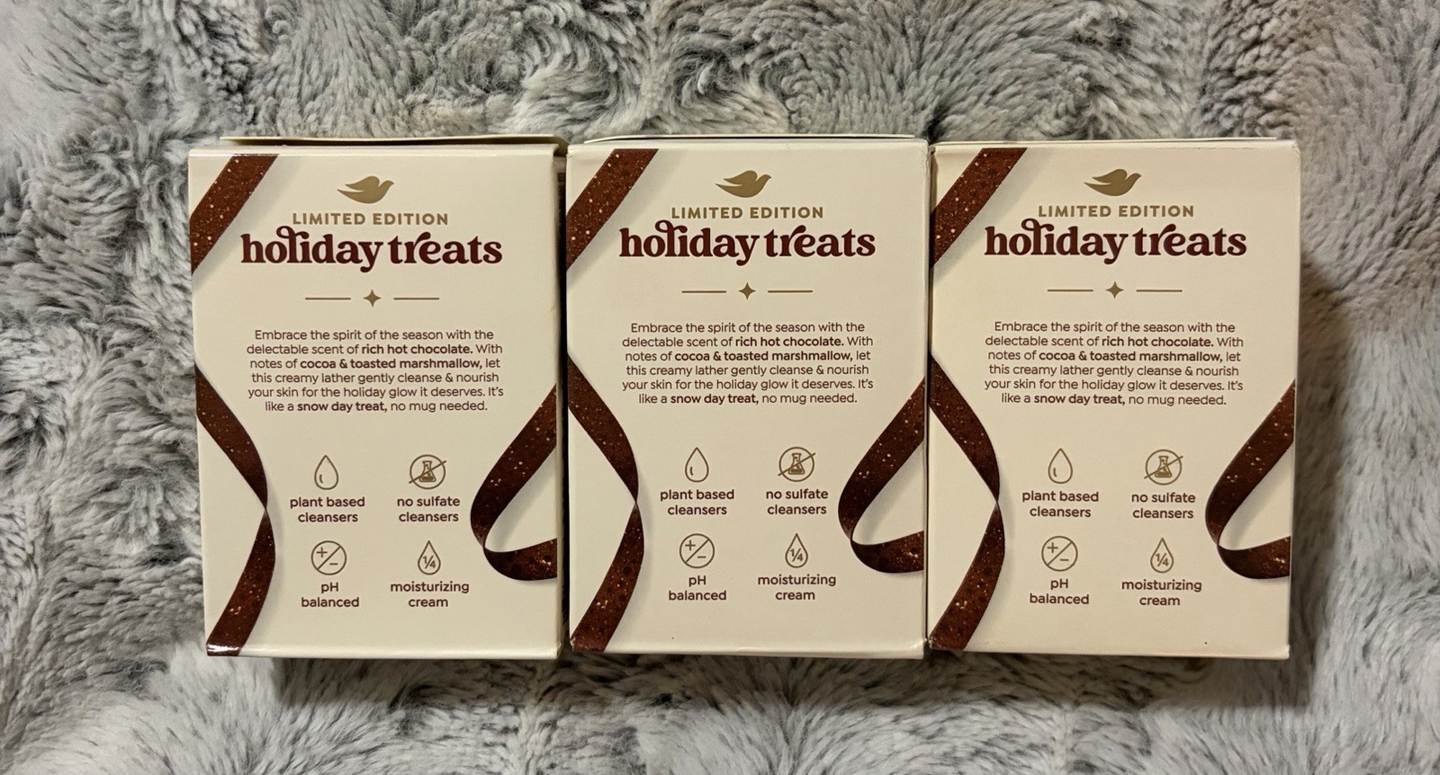 Dove Hot Cocoa Swirl Soap 3 Pack 5 oz Each Limited Edition Holiday Treats
