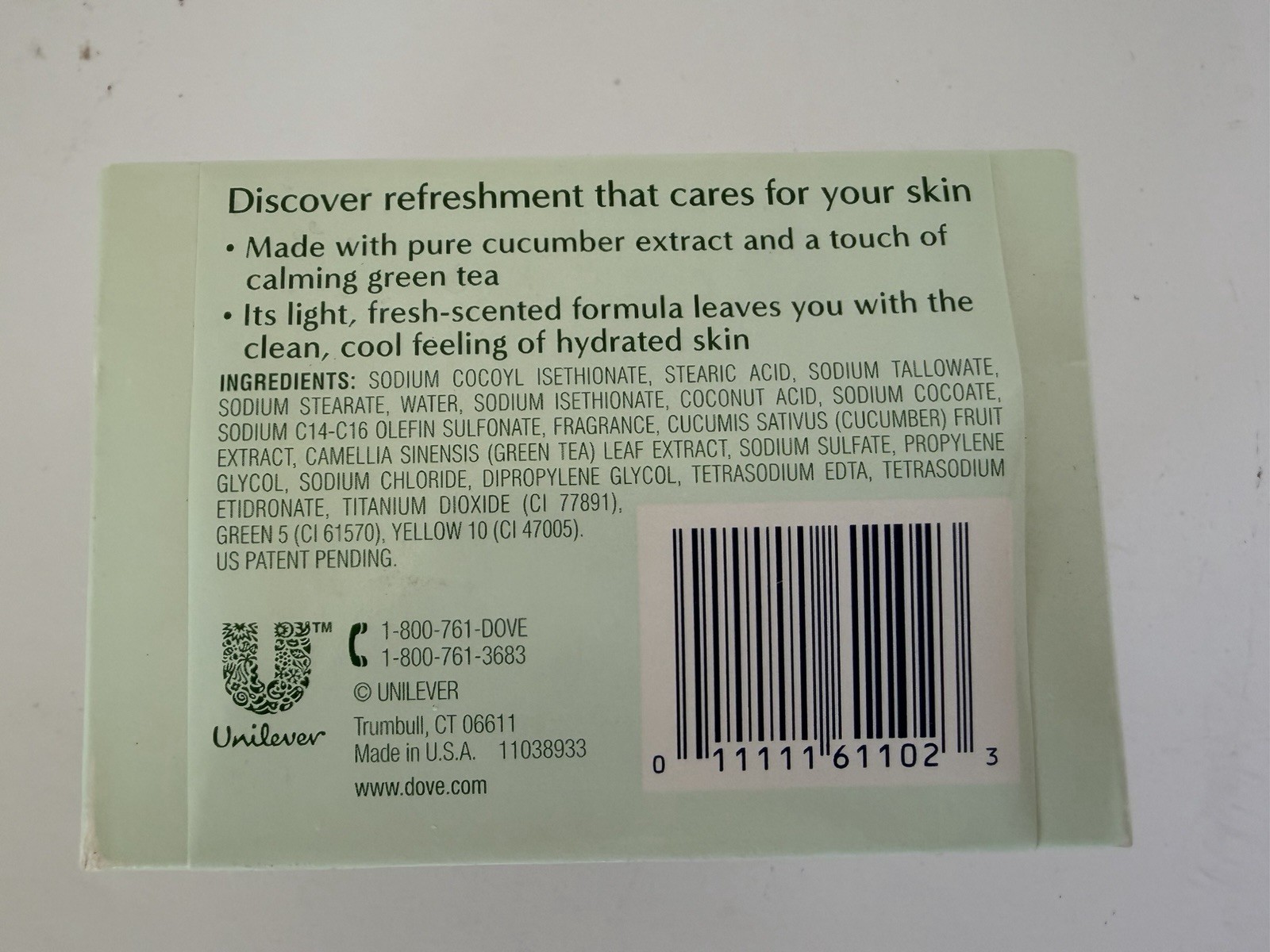 Dove Cool Moisture Skin Care Vintage Soap Bar Cucumber Green Tea Lot of 2 Sealed
