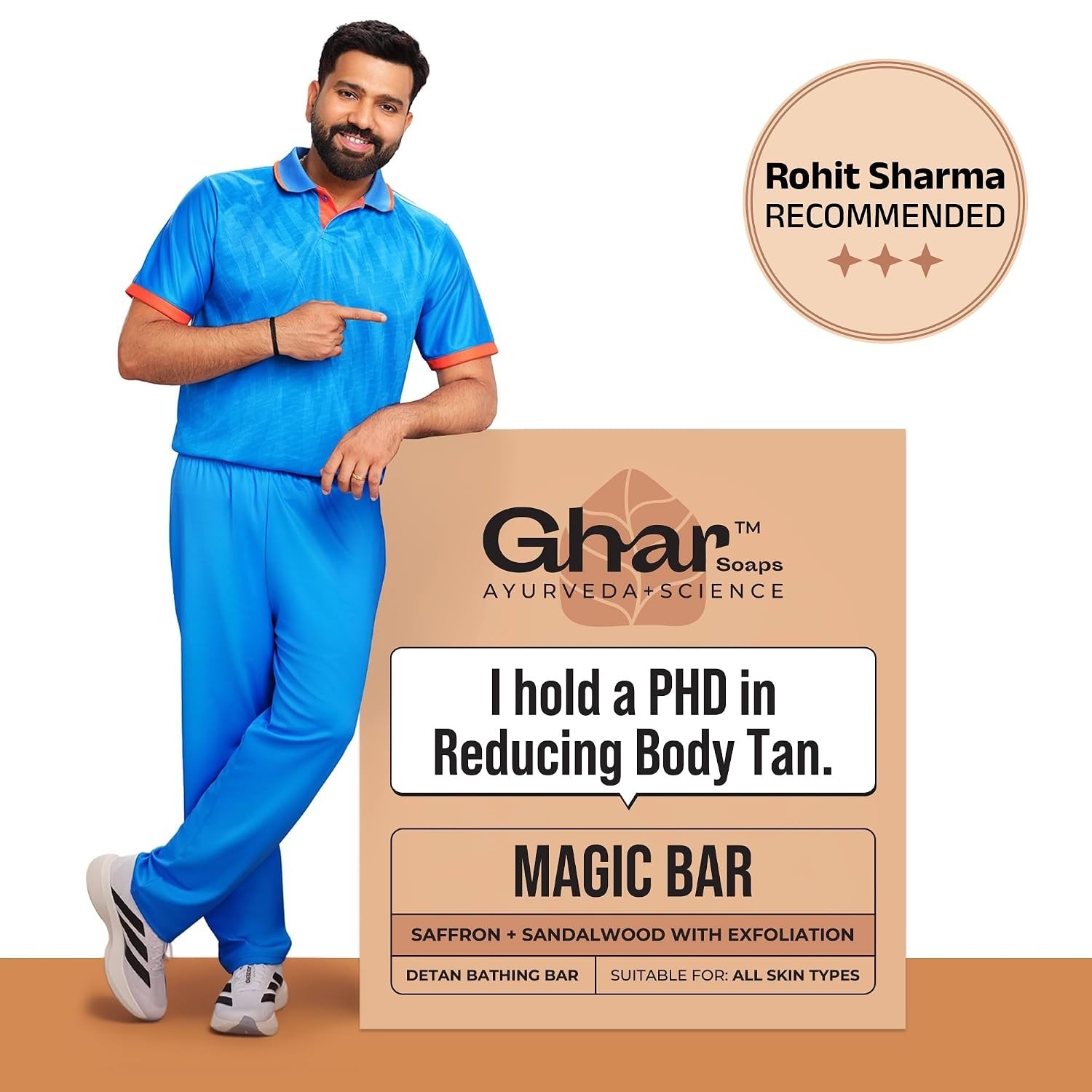 Ghar Soaps Sandalwood & Saffron Magic Bar For Bath 100 Gram WIth Free Shipping