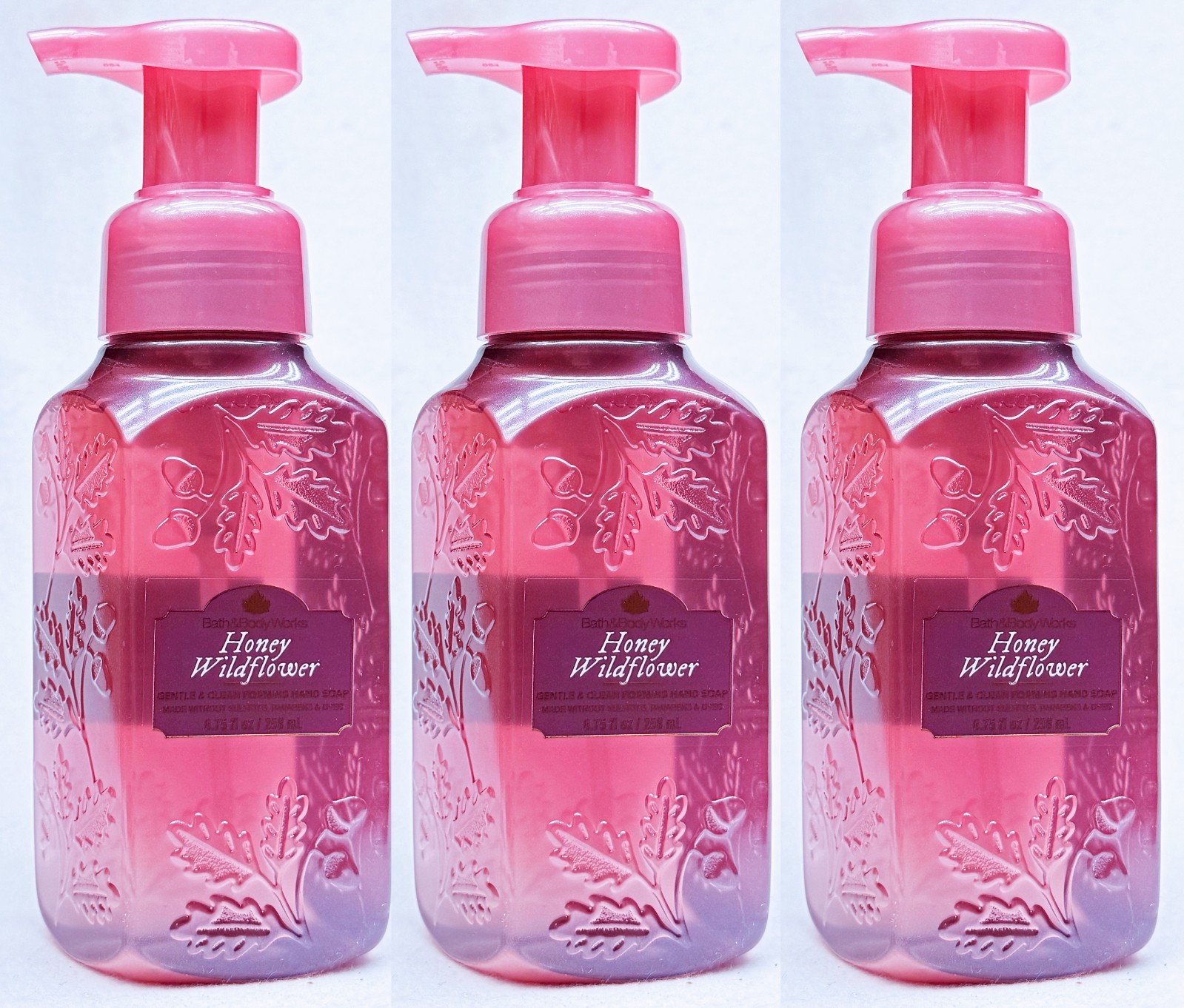 3 Bath & Body Works HONEY WILDFLOWER Gentle Foaming Hand Soap 8.75 oz