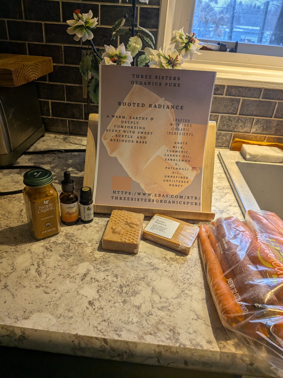 Rooted Radiance Organic Soap Carrot Sandalwood- Patchouli Turmeric