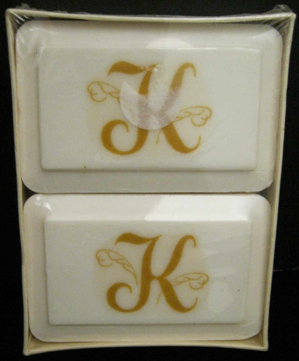 2 BARS VINTAGE KATHERINE GRAY FRENCH MILLED SOAP MONOGRAM WITH THE LETTER K NEW!