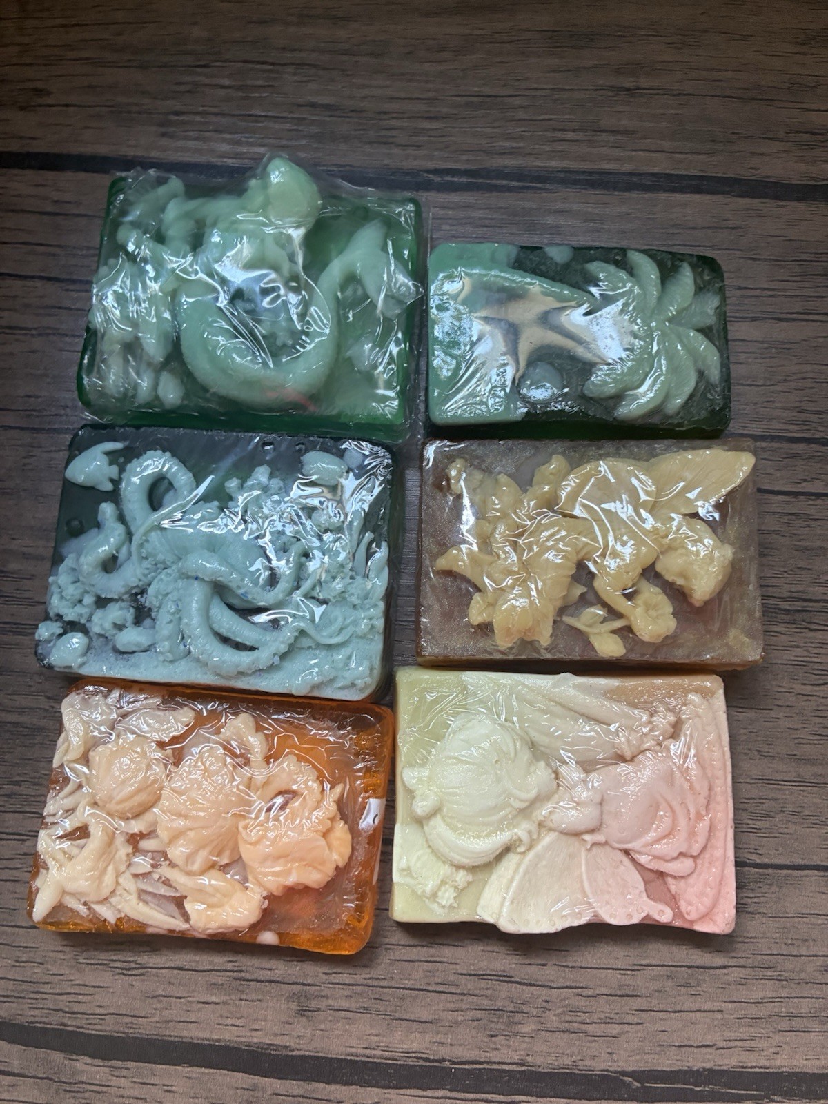 Handmade Soap Lot 7 Bars Detailed Soap Various Scents NEW