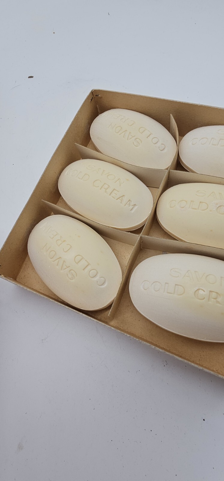 Vintage Galeries Lafayette Cold Cream Adoucissant Soap 6 Bar Set Boxed NOS