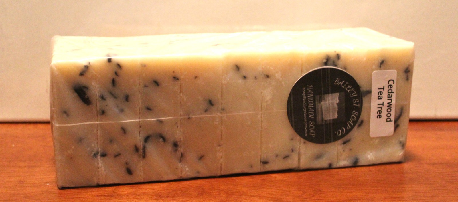 Cedarwood Tea Tree Cold Processed handmade soap loaf, 9 precut bars