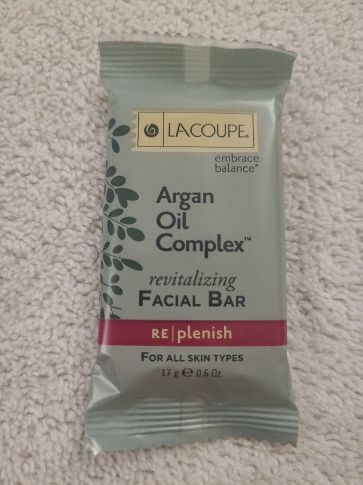 LOT of 20 – LaCoupe Argan Oil Facial Bar – travel size face soap .6 oz / 17g