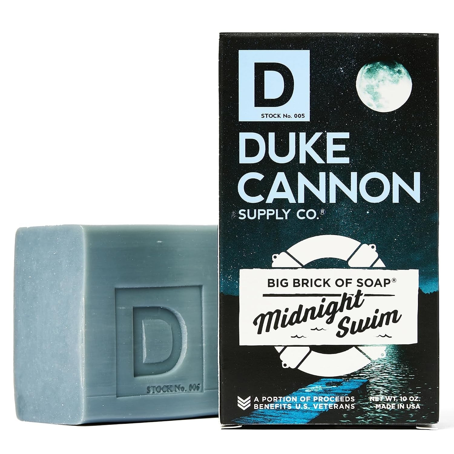 10oz Men’s Soap Bar – Duke Cannon Midnight Swim, Natural Ingredients