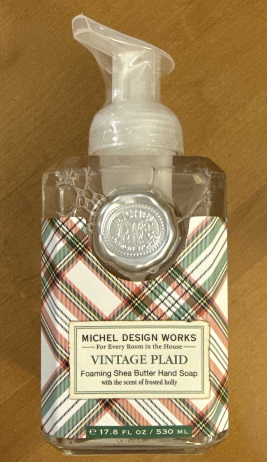 SHEA BUTTER FOAMING HAND SOAP Vintage Plaid Michel Design Works 17.8 Oz