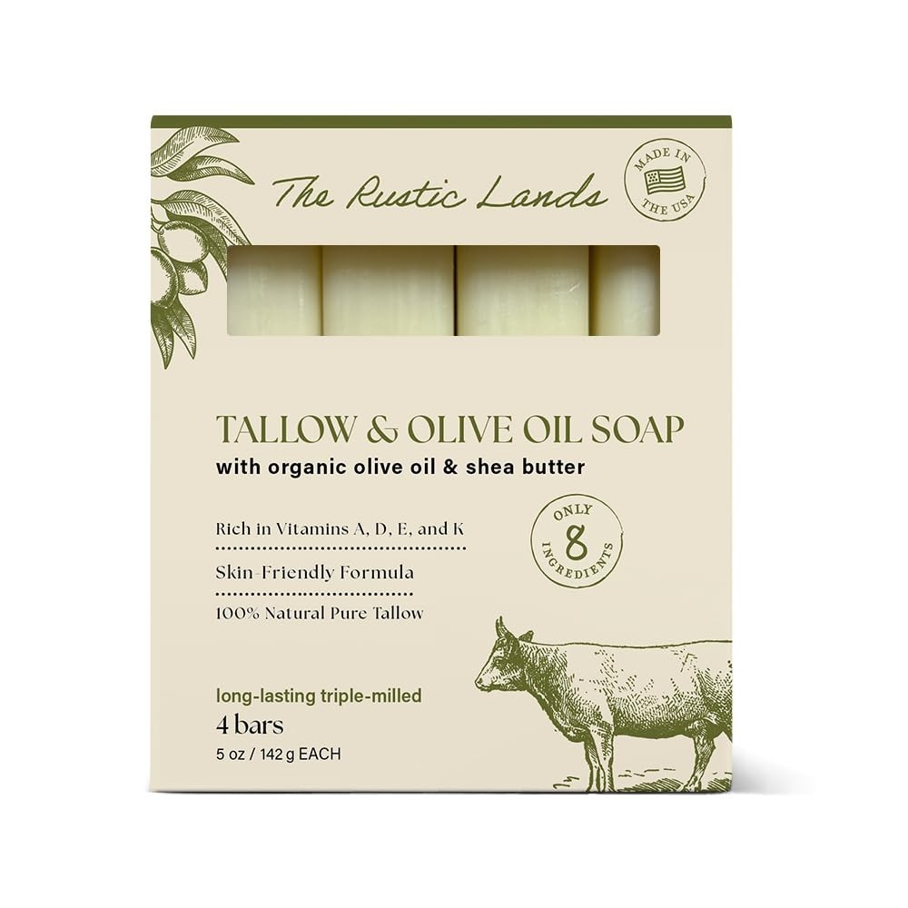 Nourishing 4-Pack of 5oz Tallow Soap Bars – Natural & Eco-Friendly Skincare