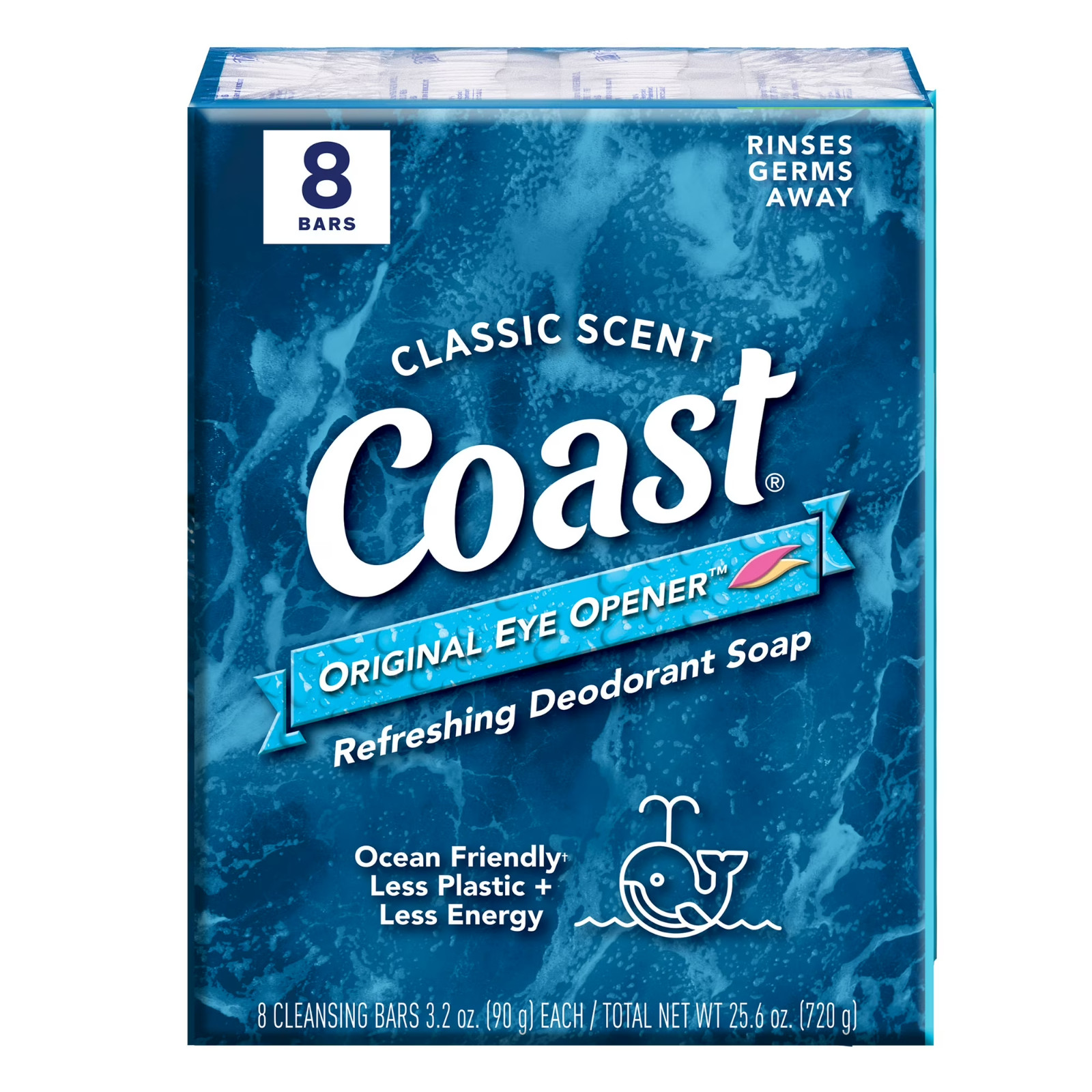 Coast Refreshing Deodorant Bar Soap, for All Skin Types, Classic Scent, 3.2 oz.