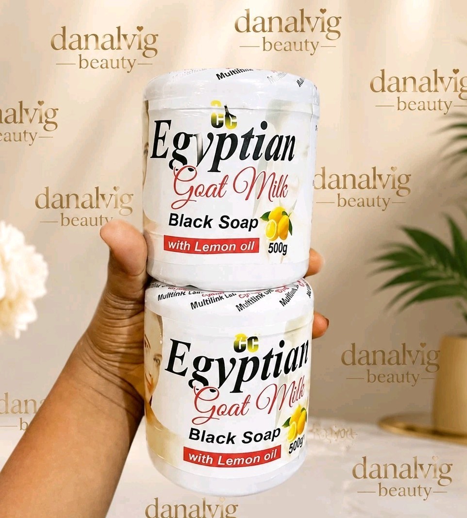 1×Egyptian Goat Milk Black Soap With Lemon Oil 500g (1 Pcs)