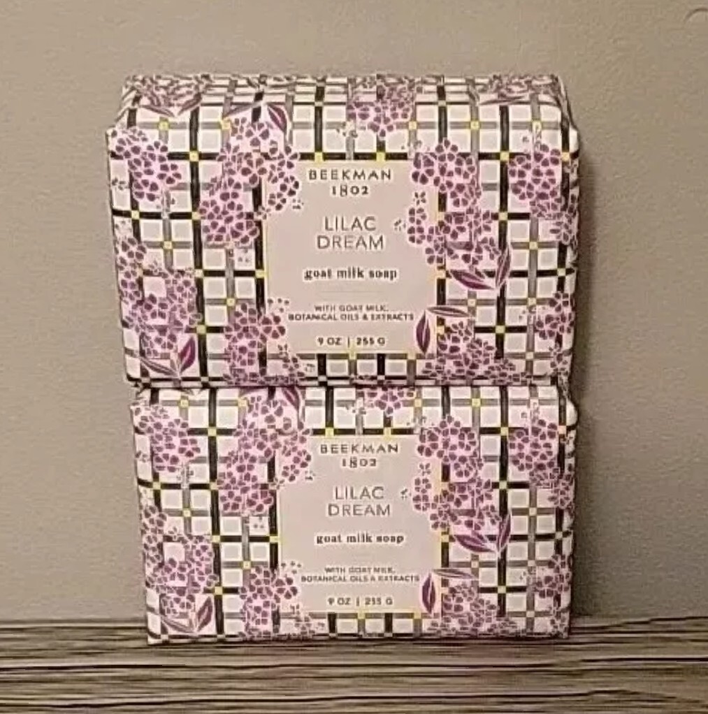 Beekman 1802 Goat Milk Bar Soap Set of 2 Lilac Dream Jumbo 9 oz each New Sealed