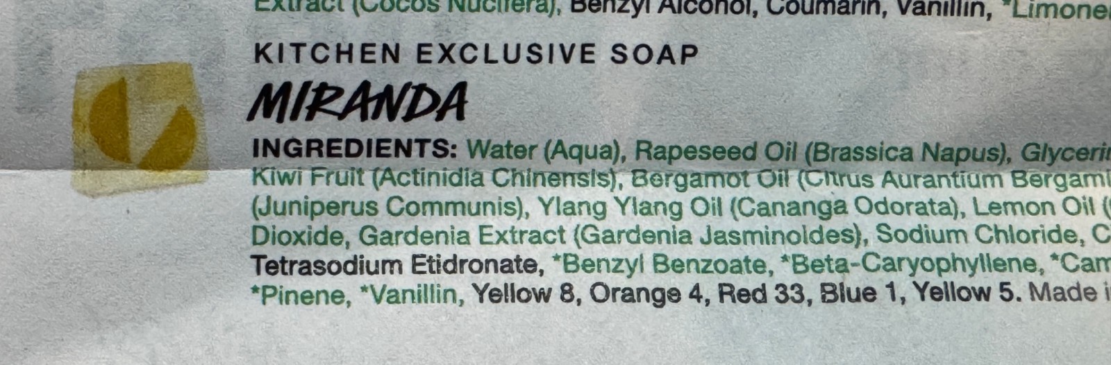 LUSH Kitchen Exclusive Miranda Soap 3.3 oz June 2026 Limited Edition Fresh New