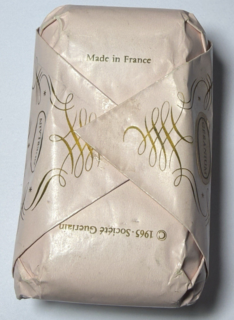 Guerlain Geranium Soap Sapoceti Bar Perfumed Vtg 1965