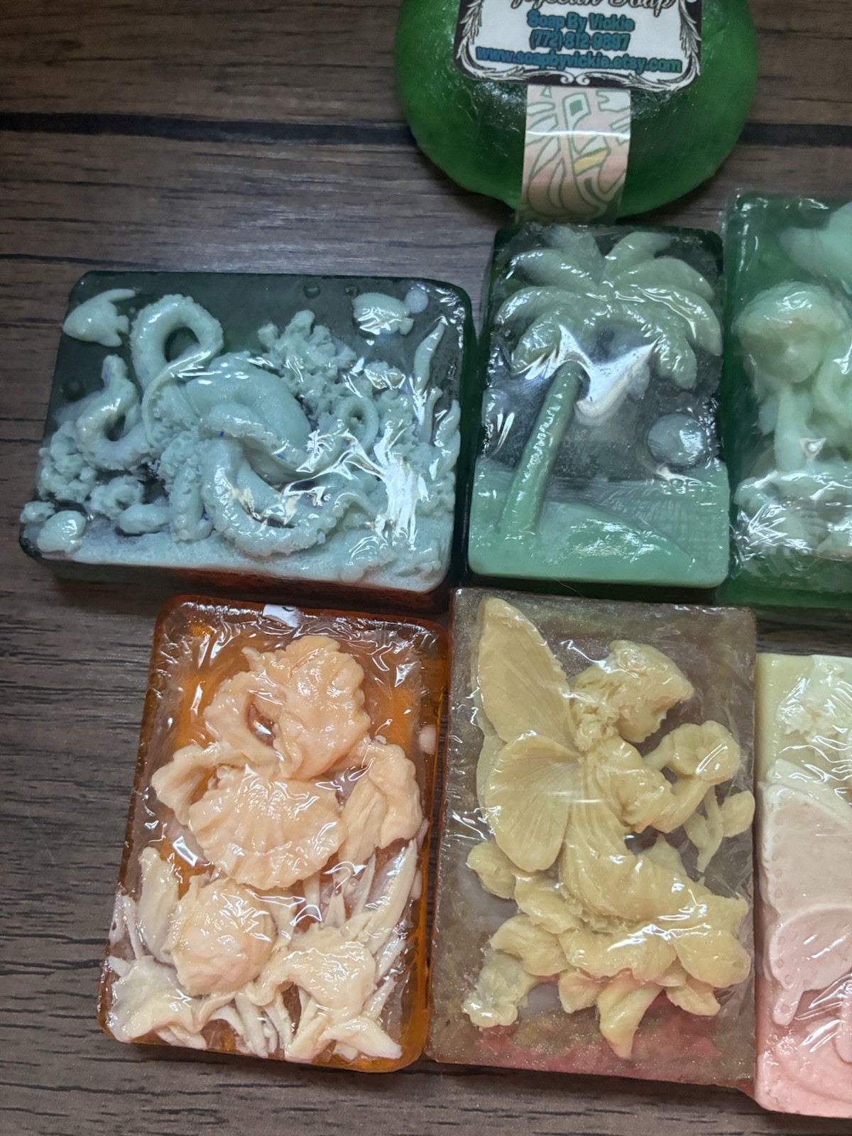 Handmade Soap Lot 7 Bars Detailed Soap Various Scents NEW