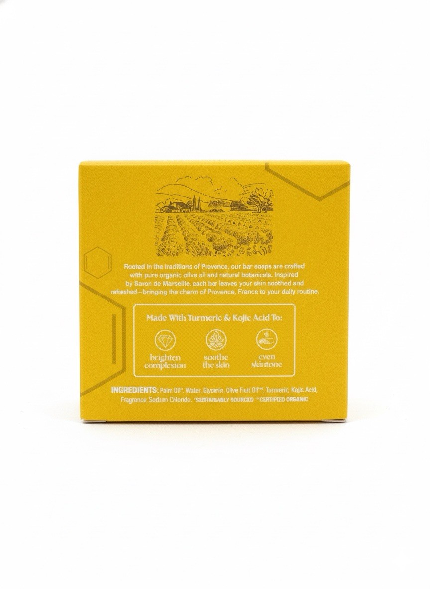 Provence Essentials Turmeric Kojic Acid Brightening Soap Face Body 5 oz.