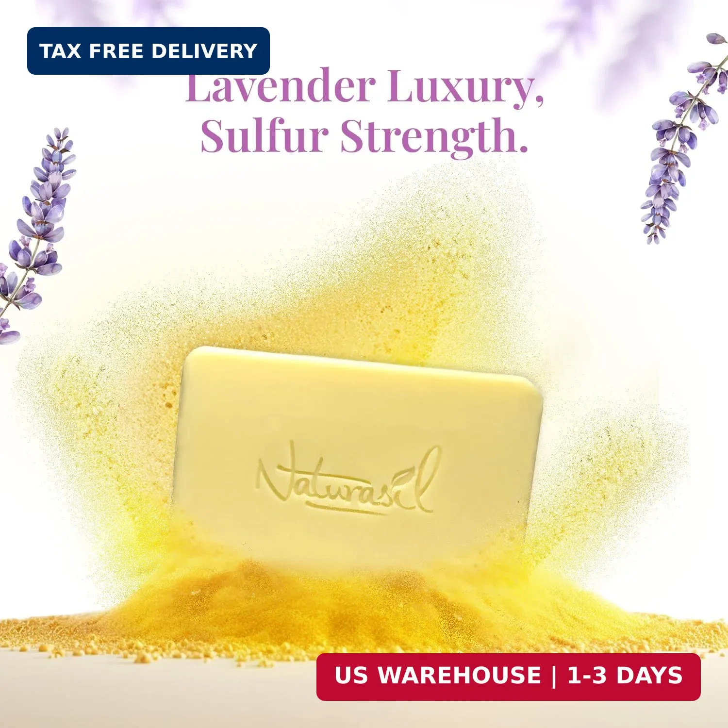 Naturasil Sulfur Soap Treatment w/Pure Lavender | Max-Strength Natural Relief fo