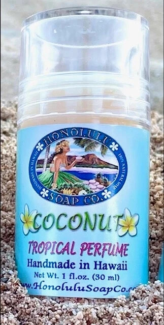Honolulu Soap Company – COCONUT Solid Perfume – 1oz Push Tube Made in the USA