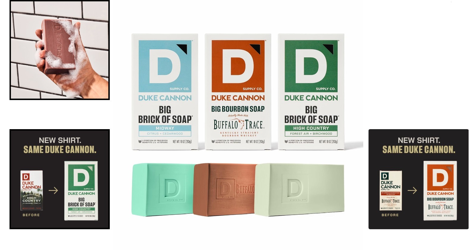 Bold Aromas 3-Pack Duke Cannon Soap Bars – Bourbon, High Country, Citrus Cedar