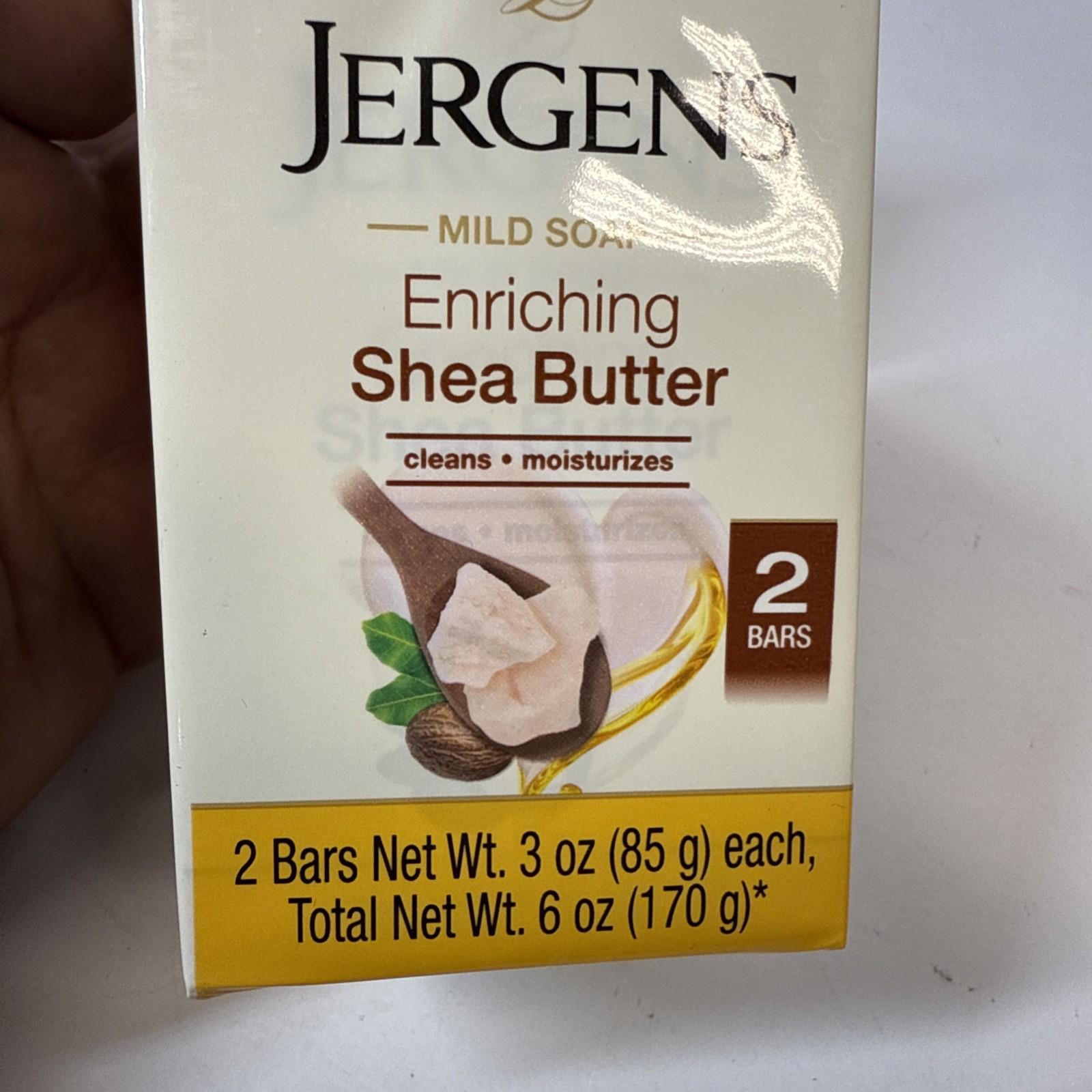 § JERGENS (4-BARS) 3 Oz. (85g) 🟡🫧 ●SHEA BUTTER● 🟡🫧 ≈ENRICHING≈ Mild Soap 🫧.