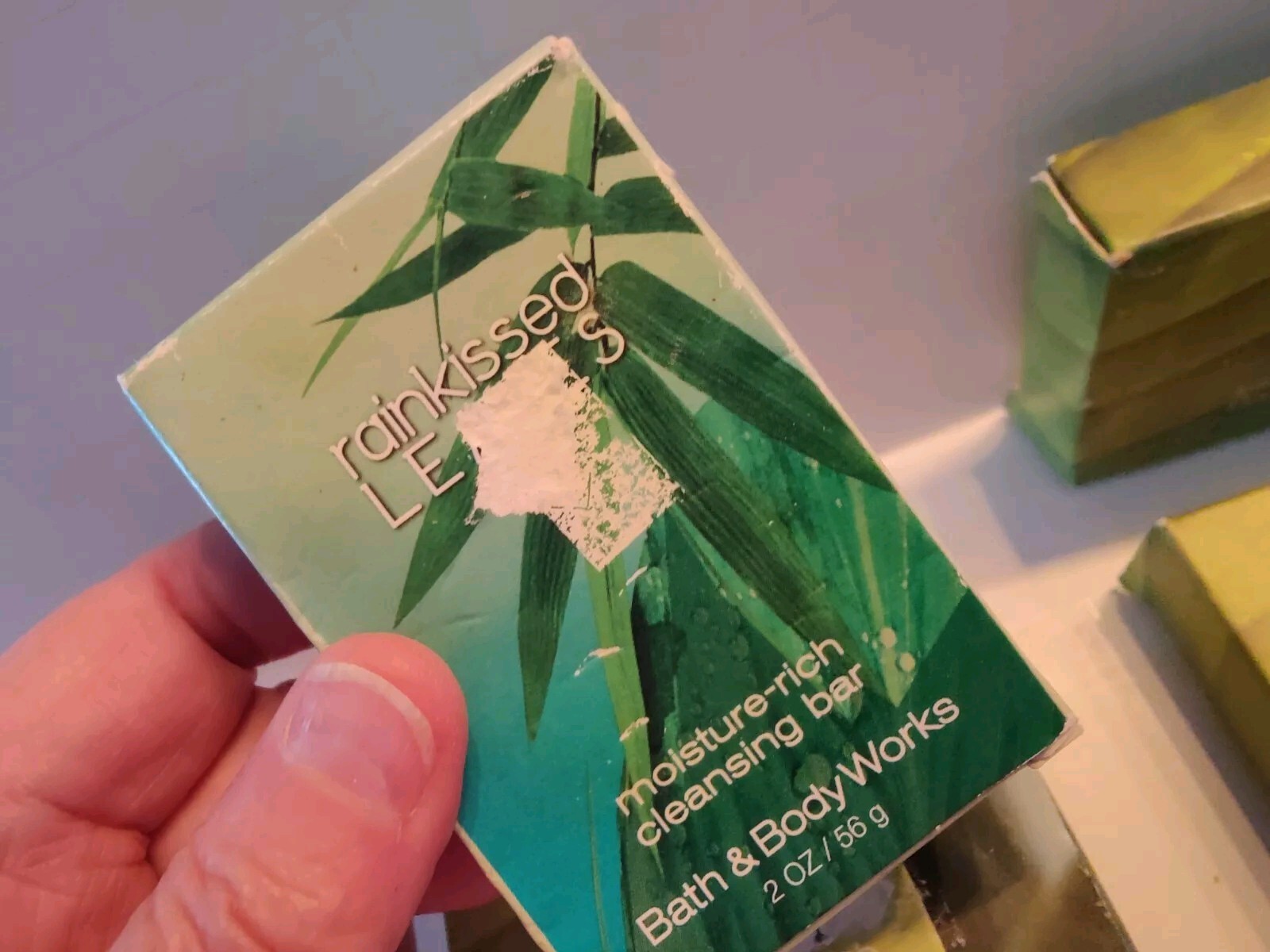 Bath & Body Works Rainkissed Leaves Soap Lot of 4, 2oz bars Total of 8oz NEW
