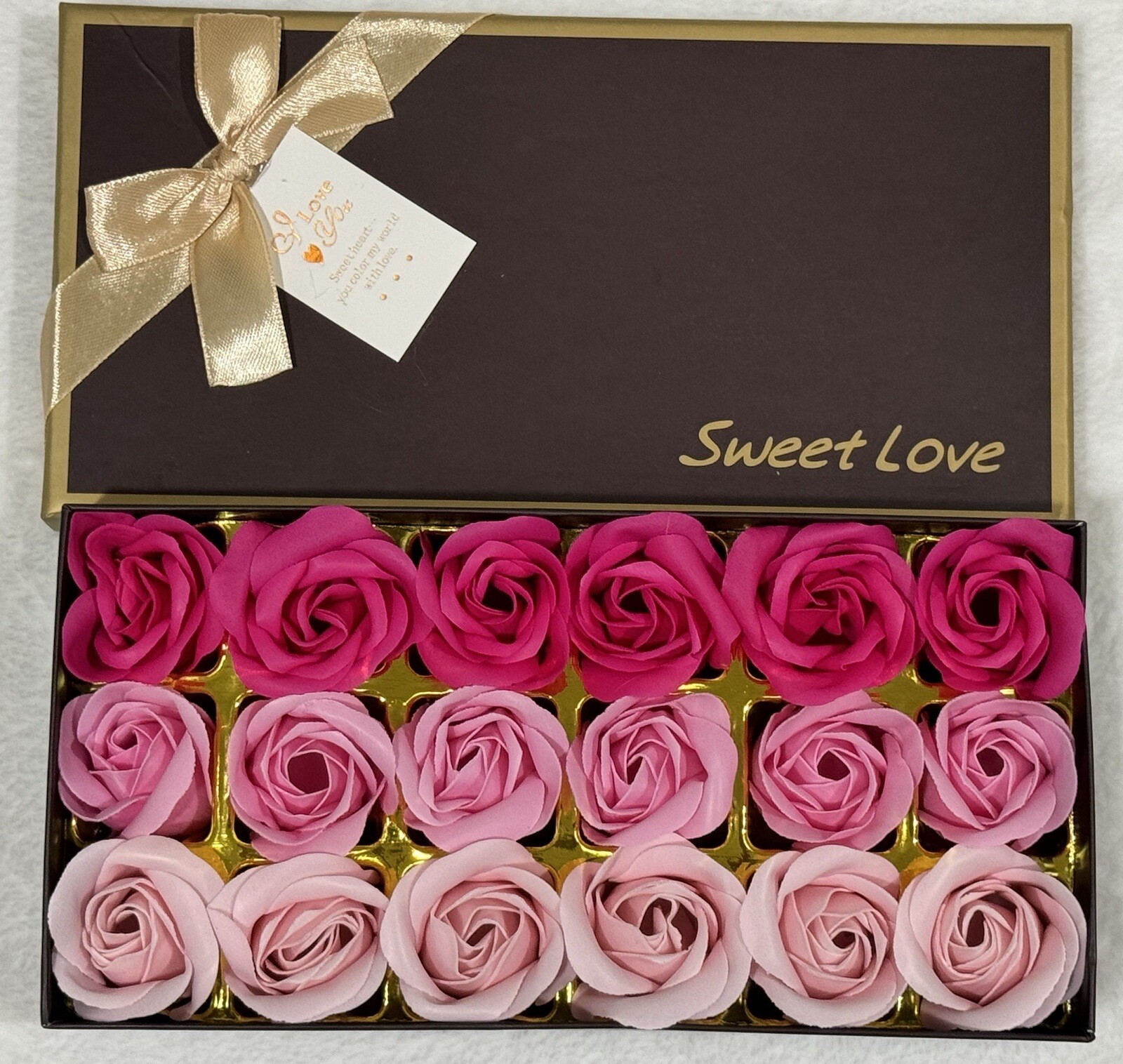 Rose Soap Box – 18 Count Pink