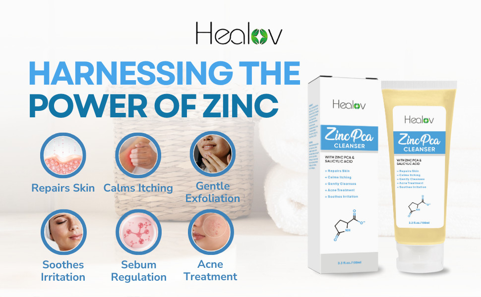 Zinc Face Wash | Zinc Soap Skin Therapy Body Cleanser for Acne, Rosacea, Eczema,