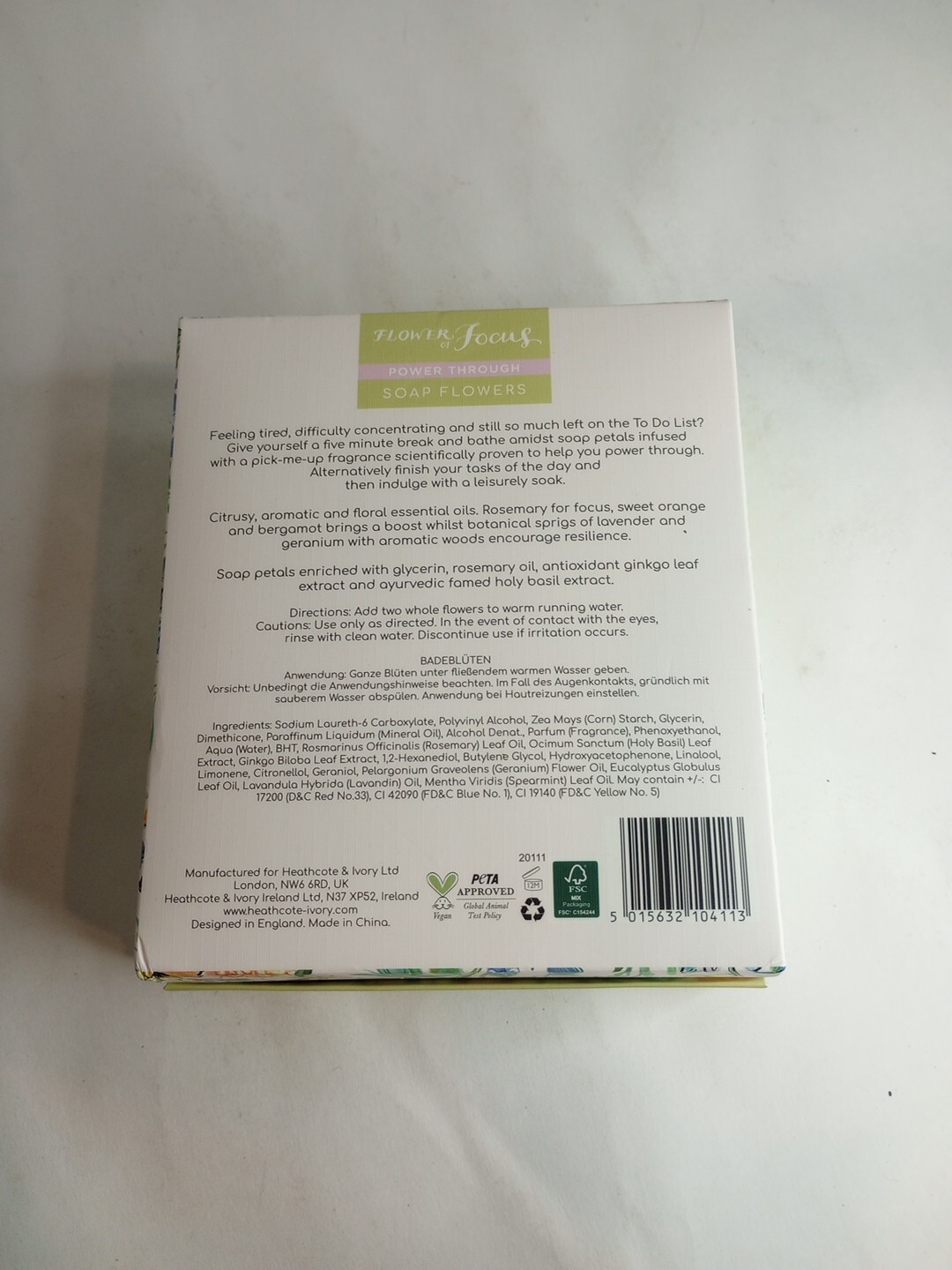 Heathcote & Ivory Flowers Of Focus Soap Bath Flowers, 96g/3.38 oz