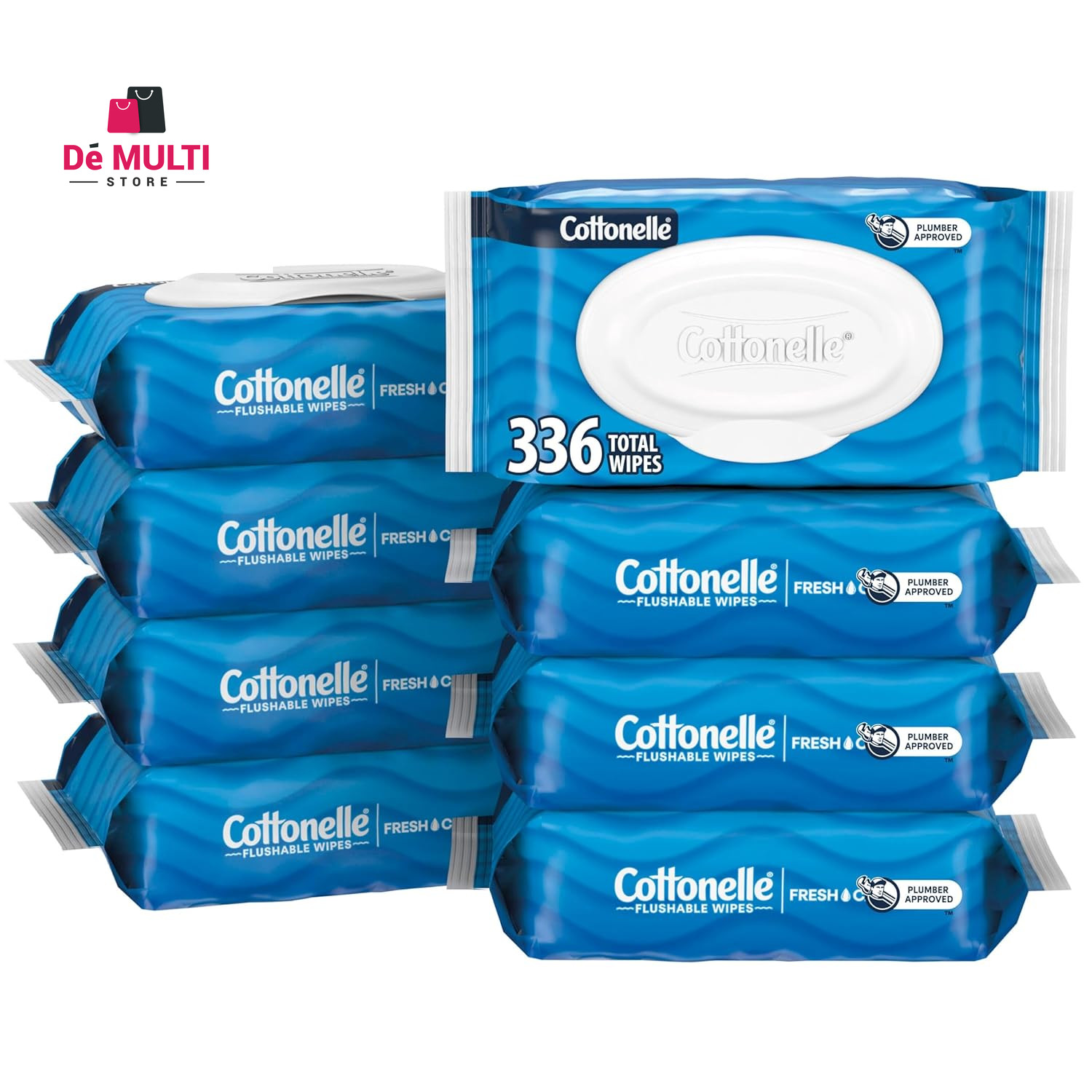 Cottonelle GentlePlus Flushable Wipes, 4 Flip-Top Packs, 42 Wipes per Pack