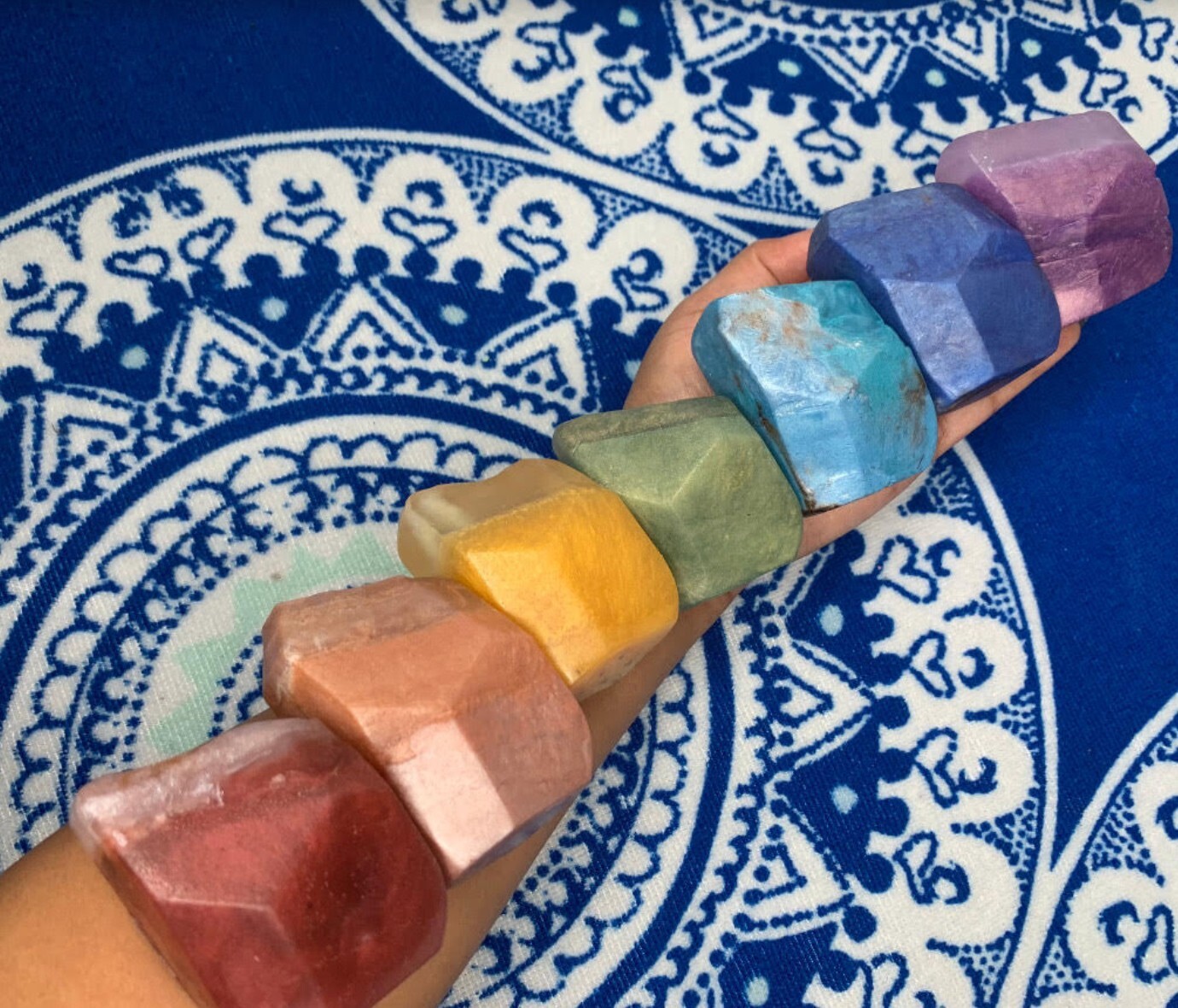 Chakra Soap Set, Soap Rocks, Rainbow Soap, Yoga Soap, Spiritual gift set